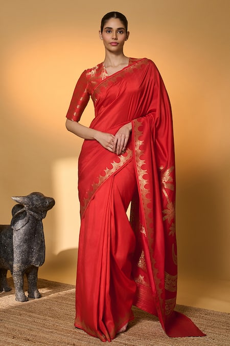 Masaba Tijila Saree With Unstitched Blouse Piece 