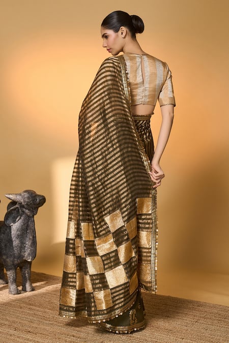 Masaba Corncrest Gota Saree With Unstitched Blouse Piece 