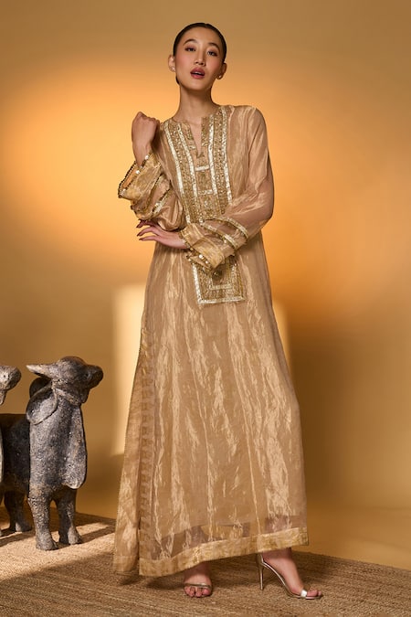 Masaba Gold Moonfield Tales Kaftan With Slip 