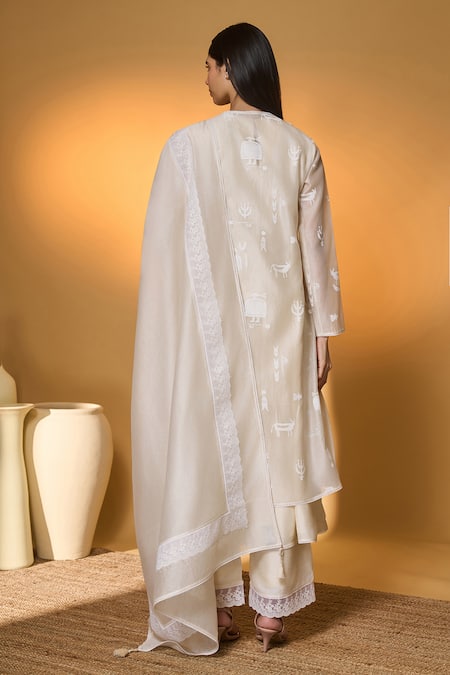 Masaba Ivory Meadow Tribe Printed Jacket Pant Set 