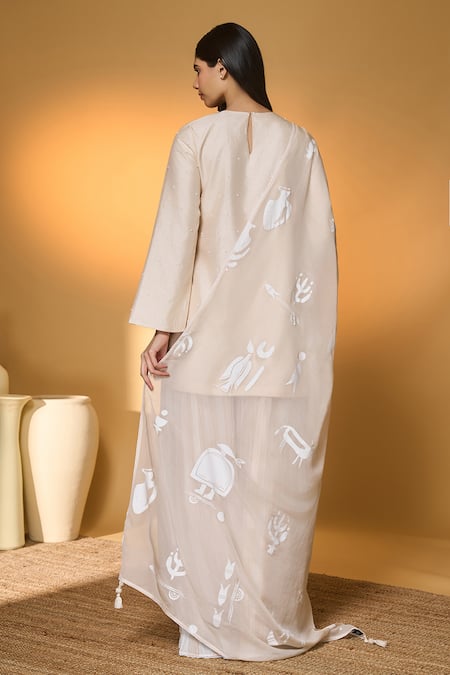 Masaba Rose Blushing Embroidered Kurta Sharara Set 