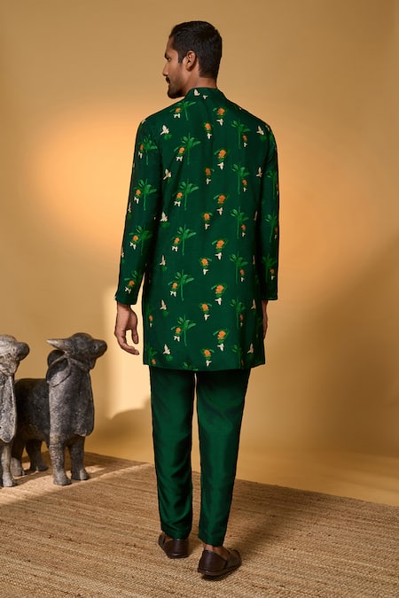 Masaba Tropical Print Raw Silk Kurta & Pant Set 