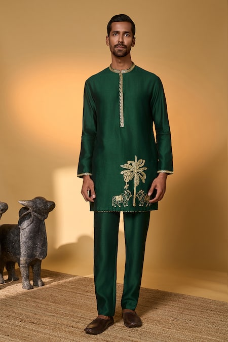 Masaba Tropical Nandi Print Chanderi Kurta & Pant Set 