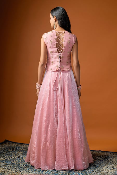 RAYASHA KHAN Leen Embroidered Corset Lehenga Set 