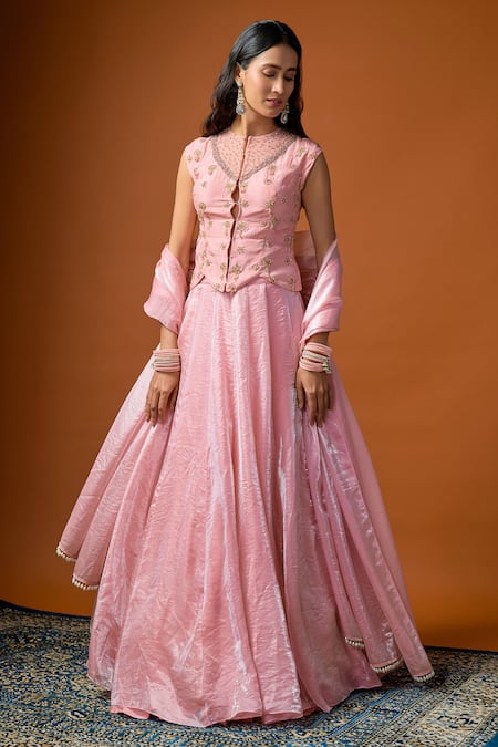 RAYASHA KHAN Leen Embroidered Corset Lehenga Set 