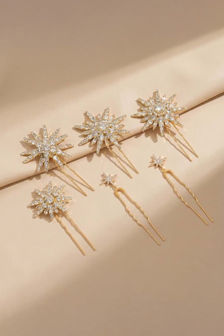 Hair Drama CO Celeste Crystal U Hair Pins - Set of 6