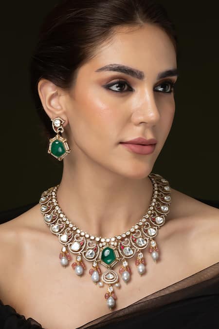 Joules by Radhika Emerald City Festive Necklace Set 