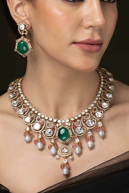 Joules by Radhika Emerald City Festive Necklace Set 