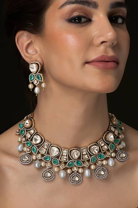 Joules by Radhika Ocean Sparkle Grand Necklace Set 