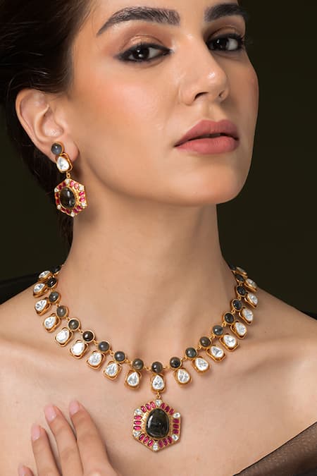 Joules by Radhika Elegant Heritage Embellished Necklace Set 