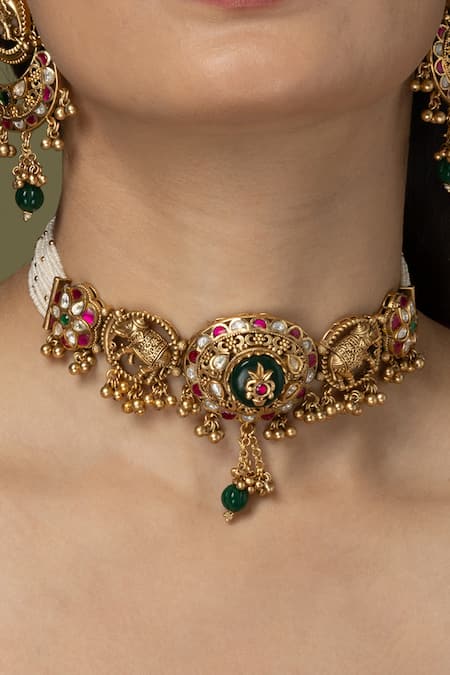 Joules by Radhika Mughal Blooms Choker Necklace Set