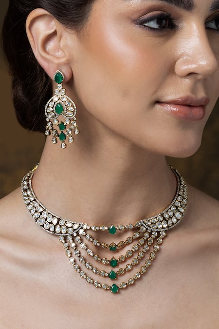 Joules by Radhika Polki & Stone Embellished Necklace Set