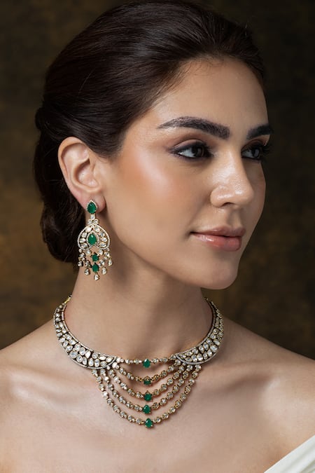 Joules by Radhika Polki & Stone Embellished Necklace Set