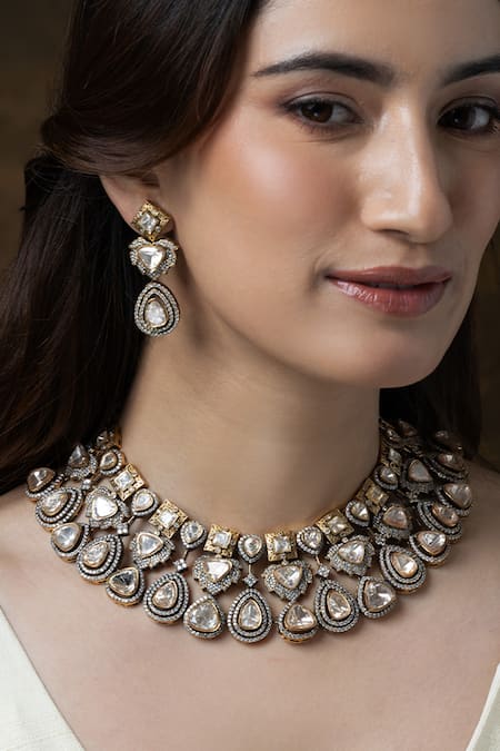 Joules by Radhika Green Jade Drop Necklace Set 