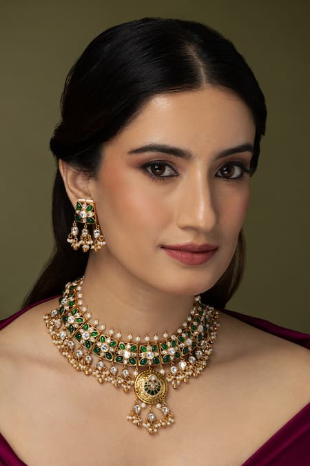 Joules by Radhika Stone & Kundan Embellished Necklace Set