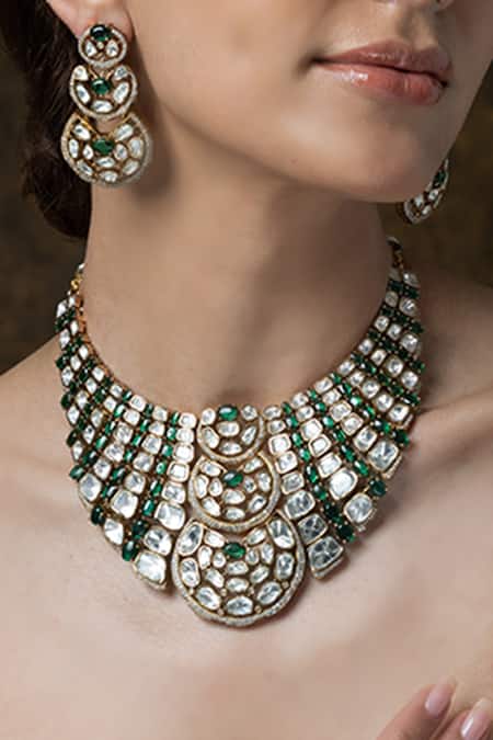 Joules by Radhika Regal Green Wave Necklace Set