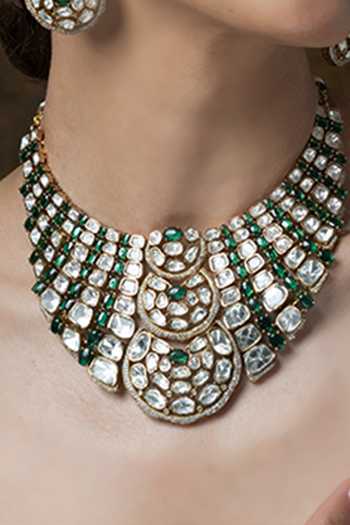 Buy Joules by Radhika White Stones Regal Green Wave Necklace Set Online at Aza Fashions Buy_Joules by Radhika_White Stones Regal Green Wave Necklace Set _Online_at_Aza_Fashions