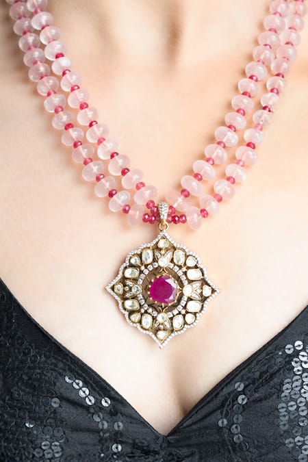 Joules by Radhika Blushing Bloom Necklace Set 