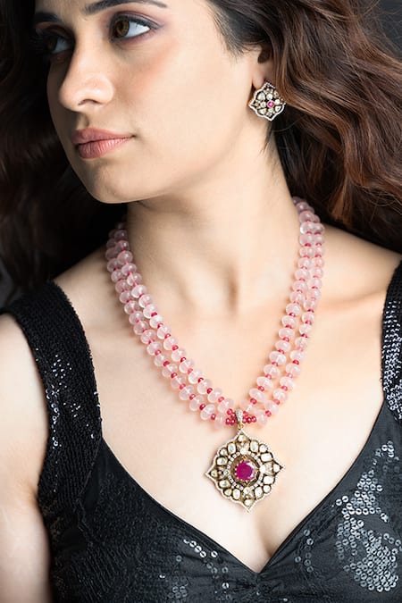 Joules by Radhika Blushing Bloom Necklace Set 