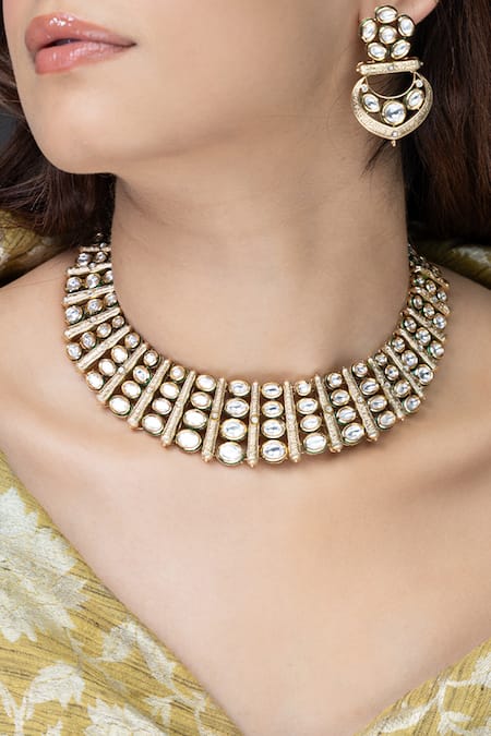 Joules by Radhika Lustrous Mirror Work Necklace Set