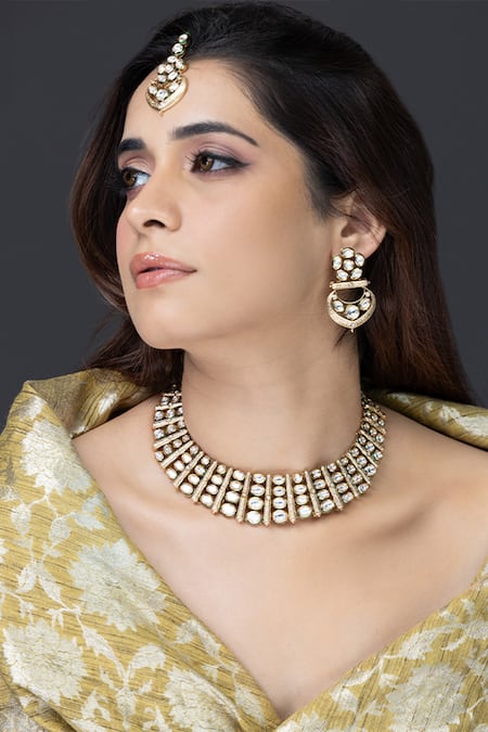 Joules by Radhika Lustrous Mirror Work Necklace Set