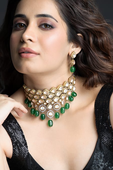 Joules by Radhika Heeraya Stone Embellished Necklace Set