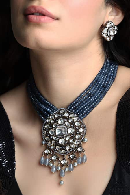 Joules by Radhika Noorani Embellished Pendant Necklace Set 