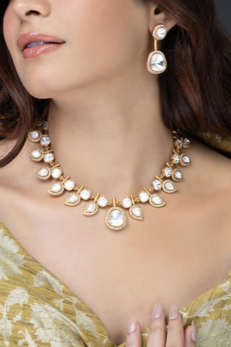 Joules by Radhika Utsav Stone Embellished Necklace Set 