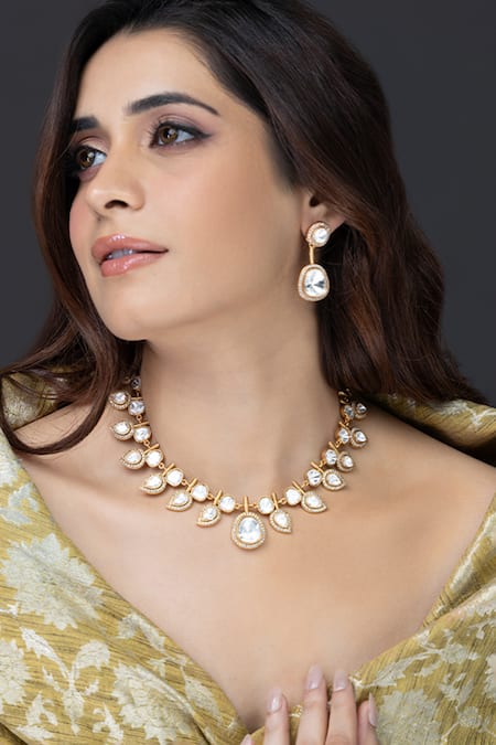 Joules by Radhika Utsav Stone Embellished Necklace Set 