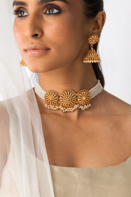 Joules by Radhika Medallion Statement Necklace Set 