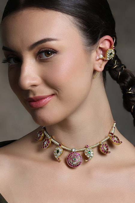 Joules by Radhika Peacock Charm Necklace Set 