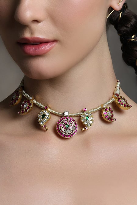 Joules by Radhika Peacock Charm Necklace Set 