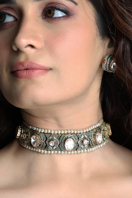 Joules by Radhika Emerald Mosaic Choker Set 