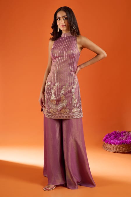 Samyukta Singhania Hand Embroidered Kurta & Palazzo Set 