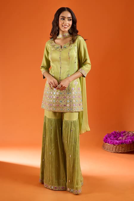 Samyukta Singhania Embroidered Kurta Gharara Set 