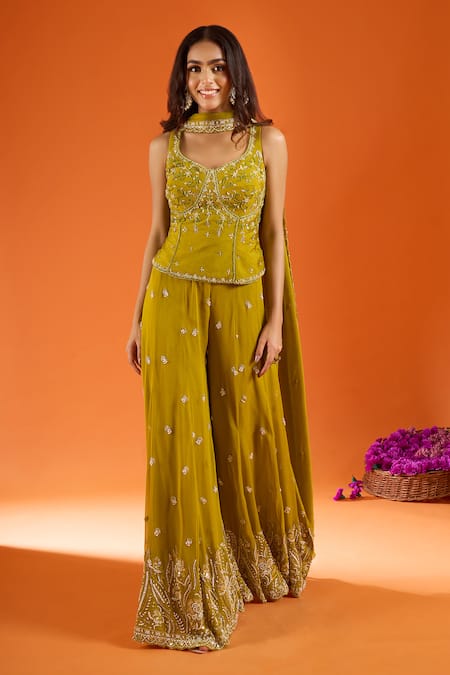 Samyukta Singhania Embroidered Top Sharara Set 