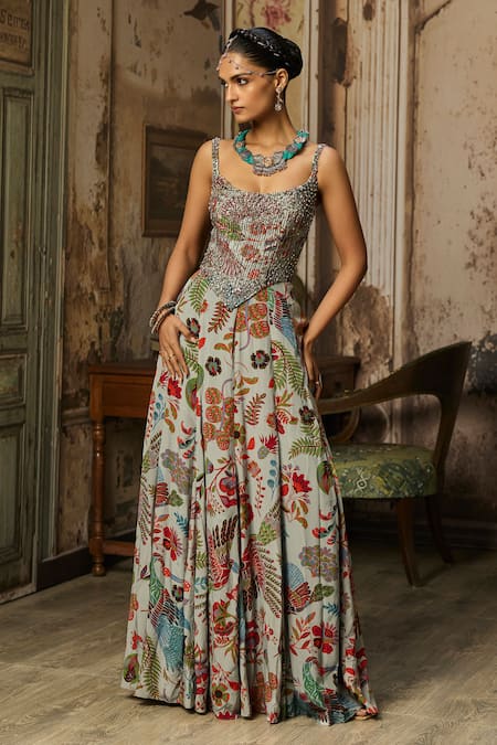 Diyarajvvir Printed Corset Gown 
