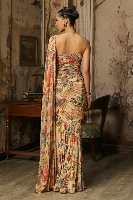 Diyarajvvir Featherfall Printed Saree Gown 