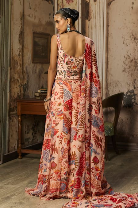 Diyarajvvir Featherfall Printed Top Flared Pant Set