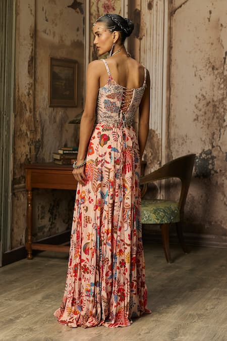 Diyarajvvir Featherfall Print Gown 