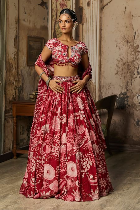 Diyarajvvir Floral Print Lehenga Set 