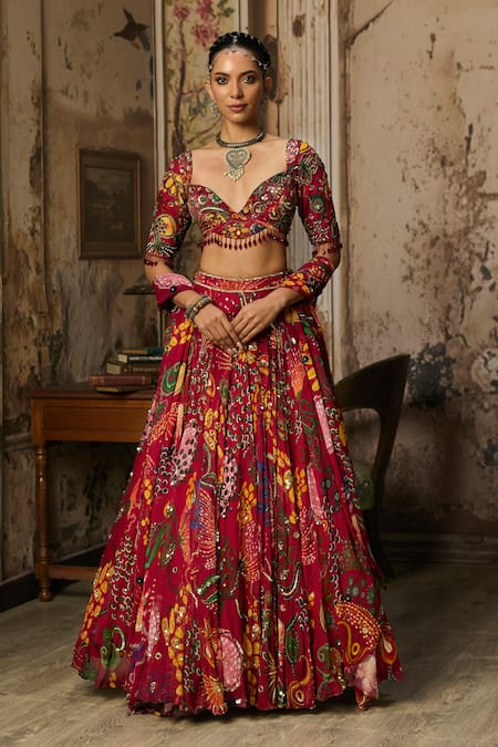 Diyarajvvir Florette Print Lehenga Set 