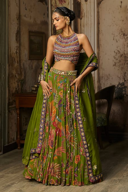 Diyarajvvir Printed Pleated Lehenga Set 