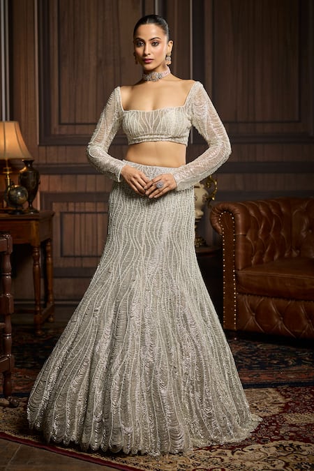 Diyarajvvir Embellished Tulle Lehenga & Blouse Set 