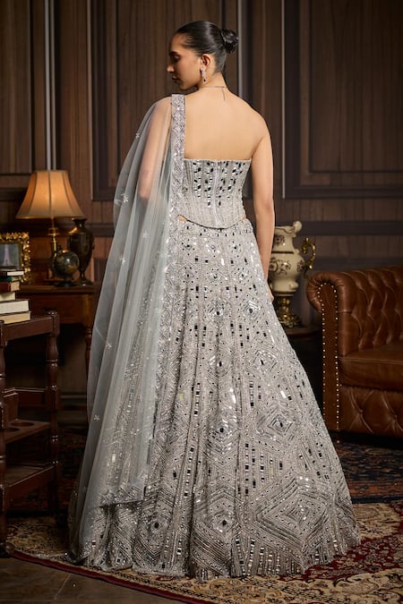 Diyarajvvir Mirrorwork Embellished Lehenga Set 