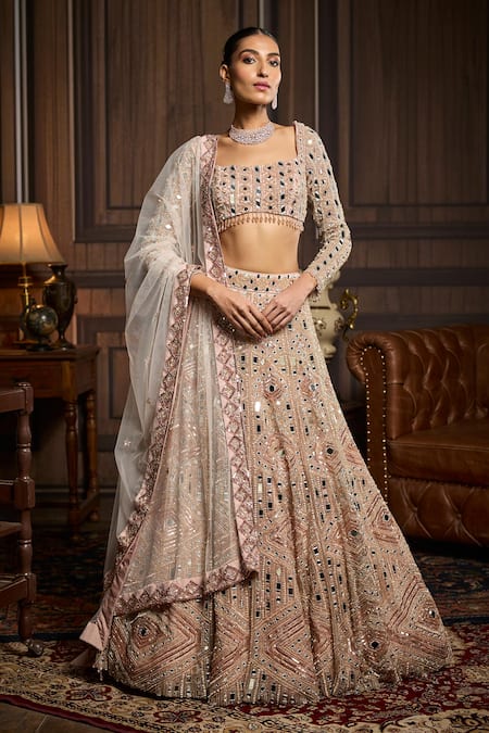 Diyarajvvir Mirrorwork Embroidered Lehenga Set 