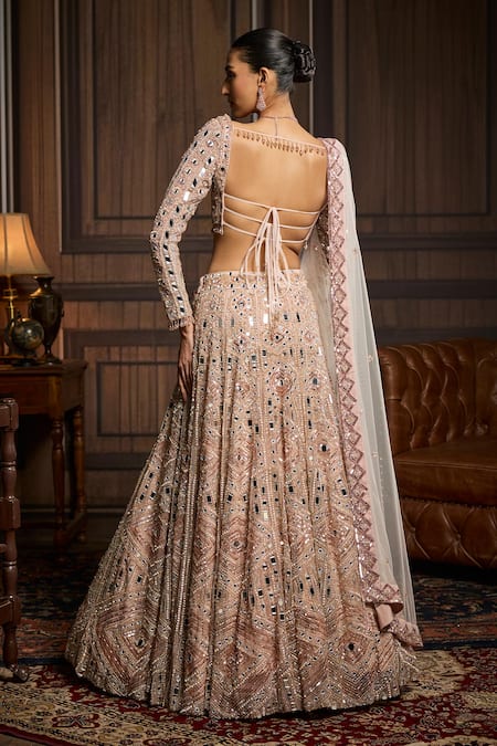 Diyarajvvir Mirrorwork Embroidered Lehenga Set 