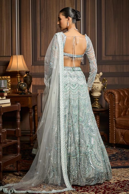 Diyarajvvir Scallop Pattern Lehenga Blouse Set 