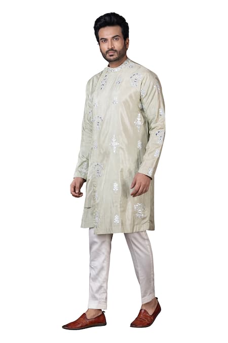 Smriti By Anju Agarwal Urban Armor Rexine Overlap Kurta Set 