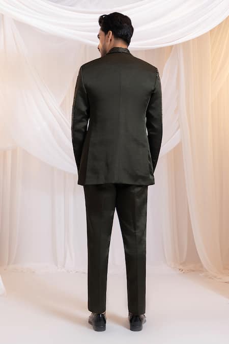 Smriti By Anju Agarwal Hunter Noir Embellished Blazer Set 